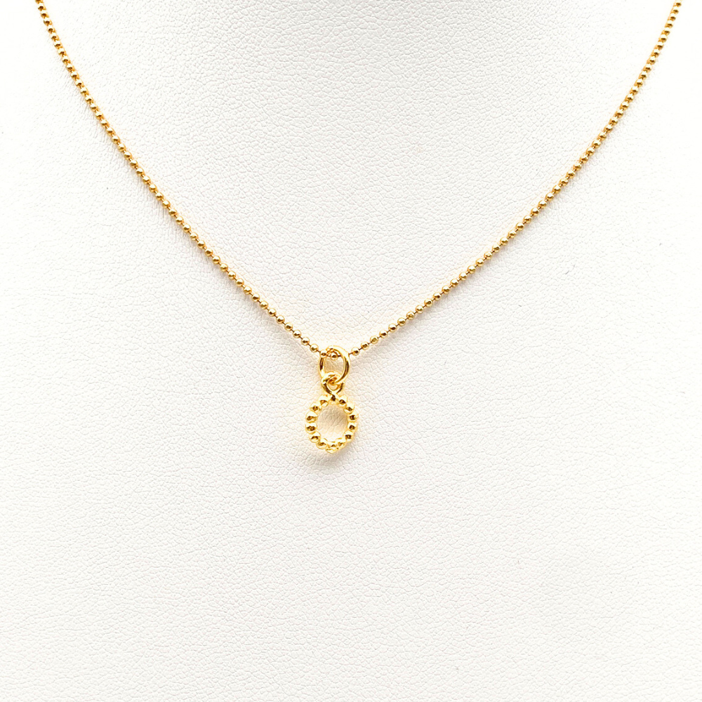 Collana Ciondolo Tondo Bubble Mini in Argento Gold