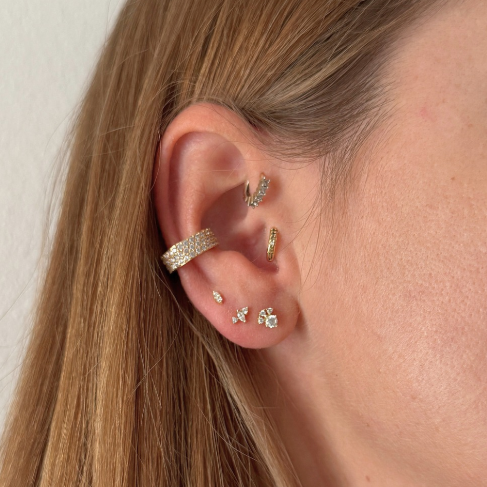 Tris Orecchini Mini Bloom in Argento 925 Gold