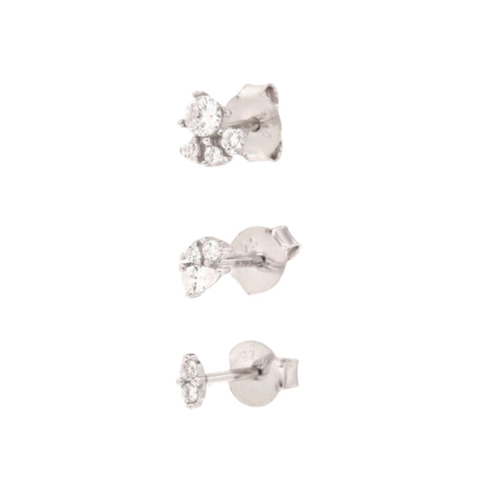 Tris Orecchini Mini Bloom in Argento 925 Silver