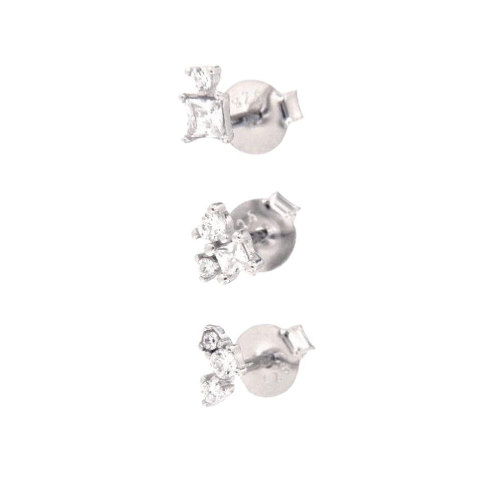 Tris Orecchini Mini Shine in Argento 925 Silver