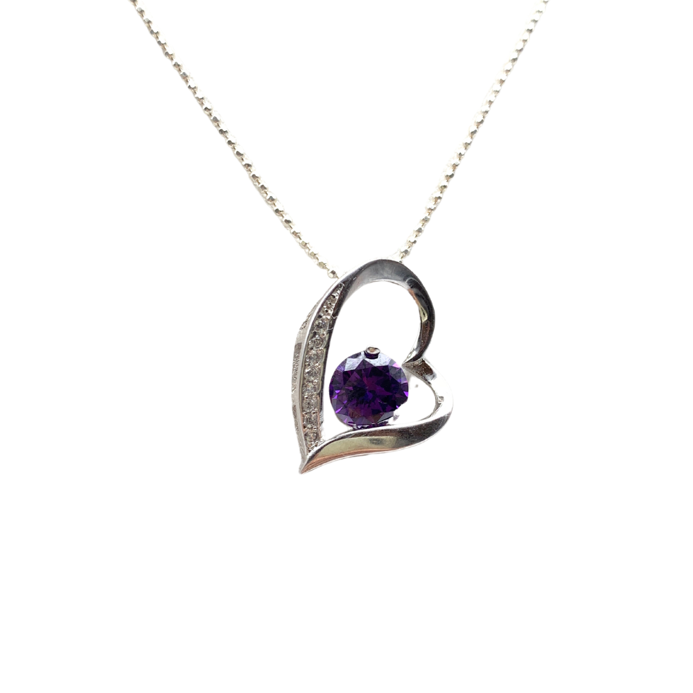 Collana Violet Heart in Argento Silver