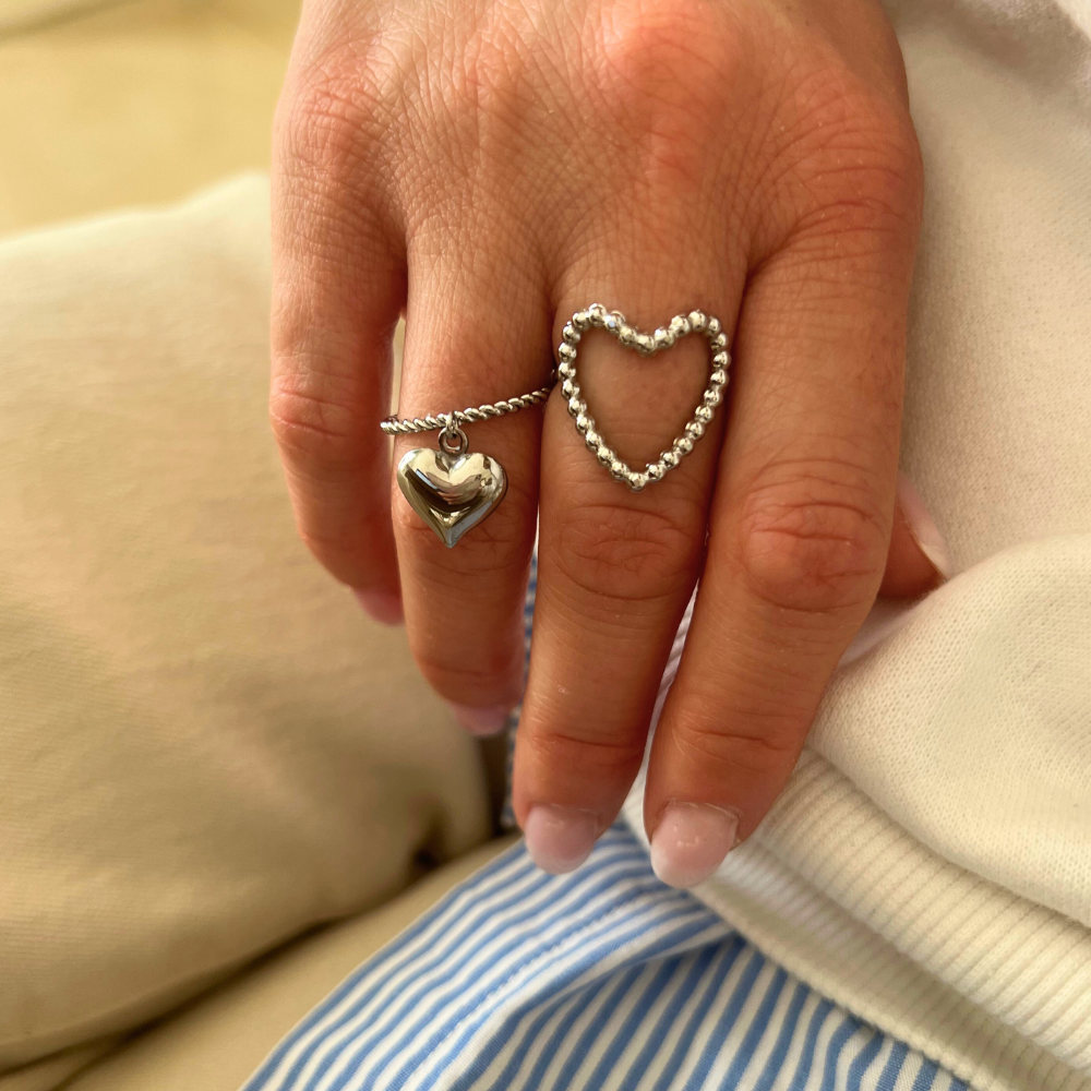 Anello Wanderlust Heart in Acciaio Silver - WJ Gioielli